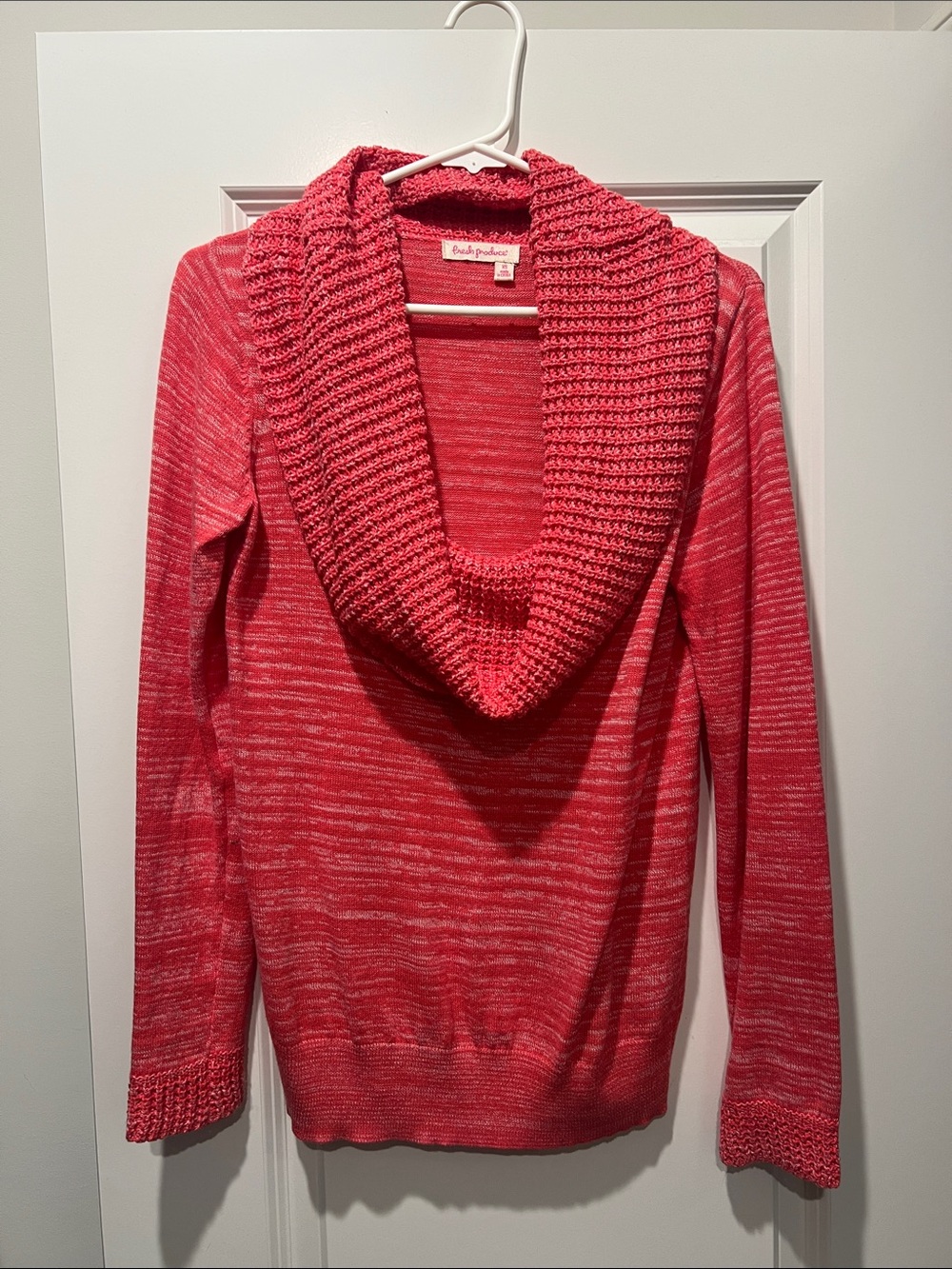 Fresh Produce Pink Marled Cowl Neck Sweater